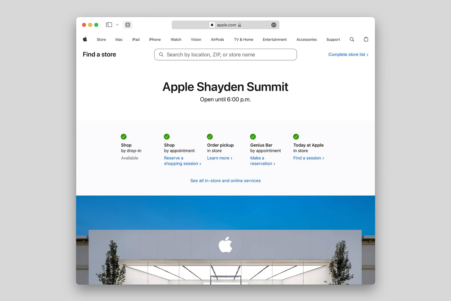 A screenshot of the Apple Shayden Summit webpage.