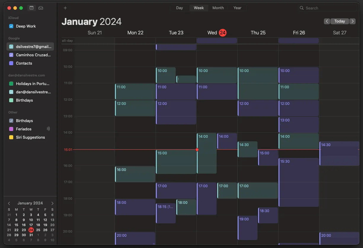 how i am productive calendar