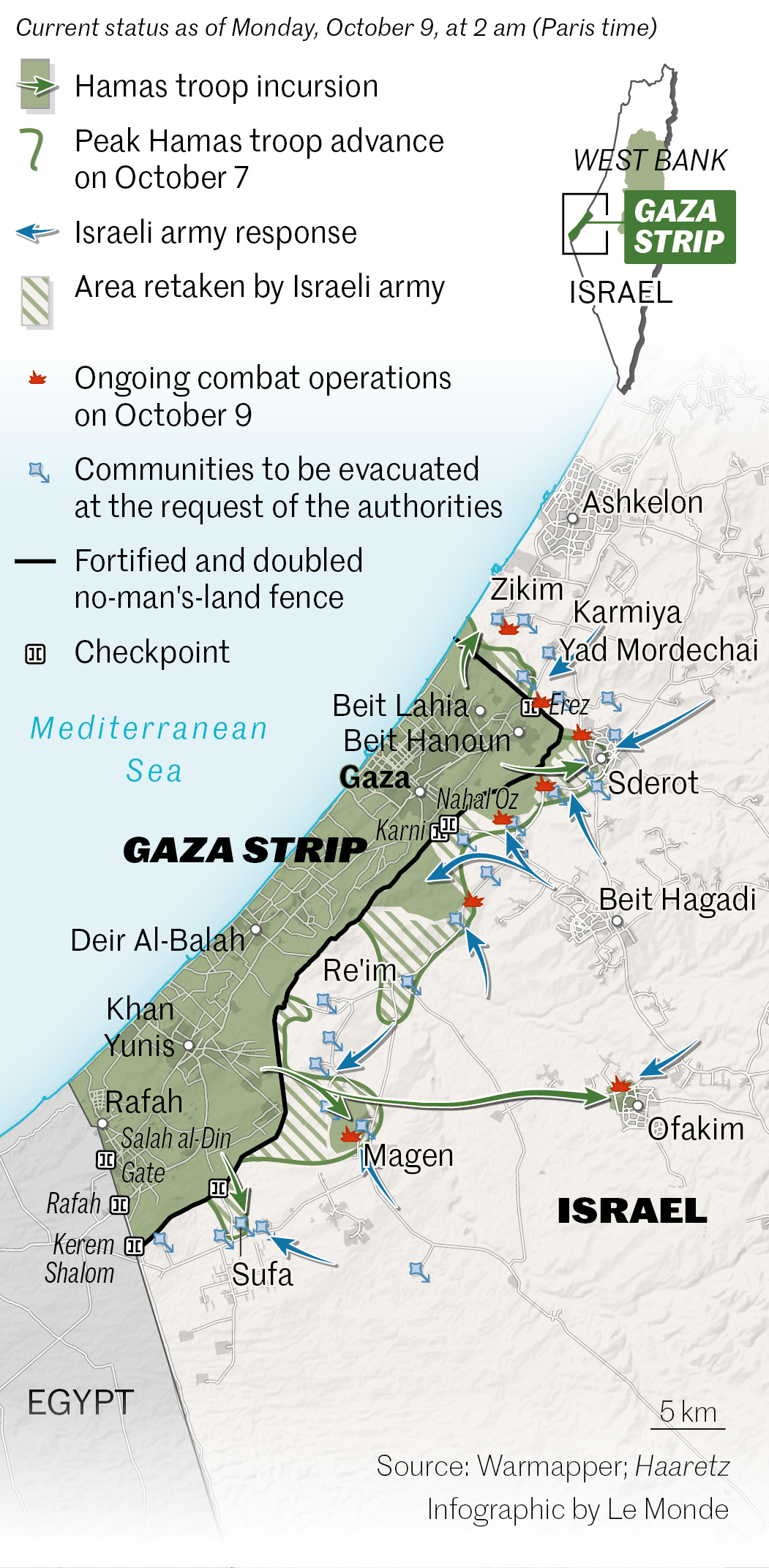 One map to understand how Hamas attacked Israel