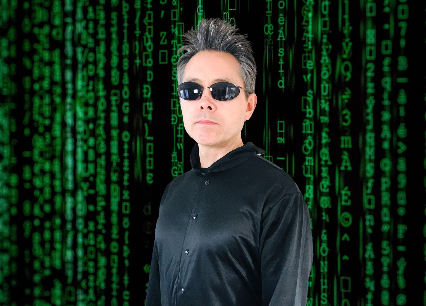 Man in style of the matrix