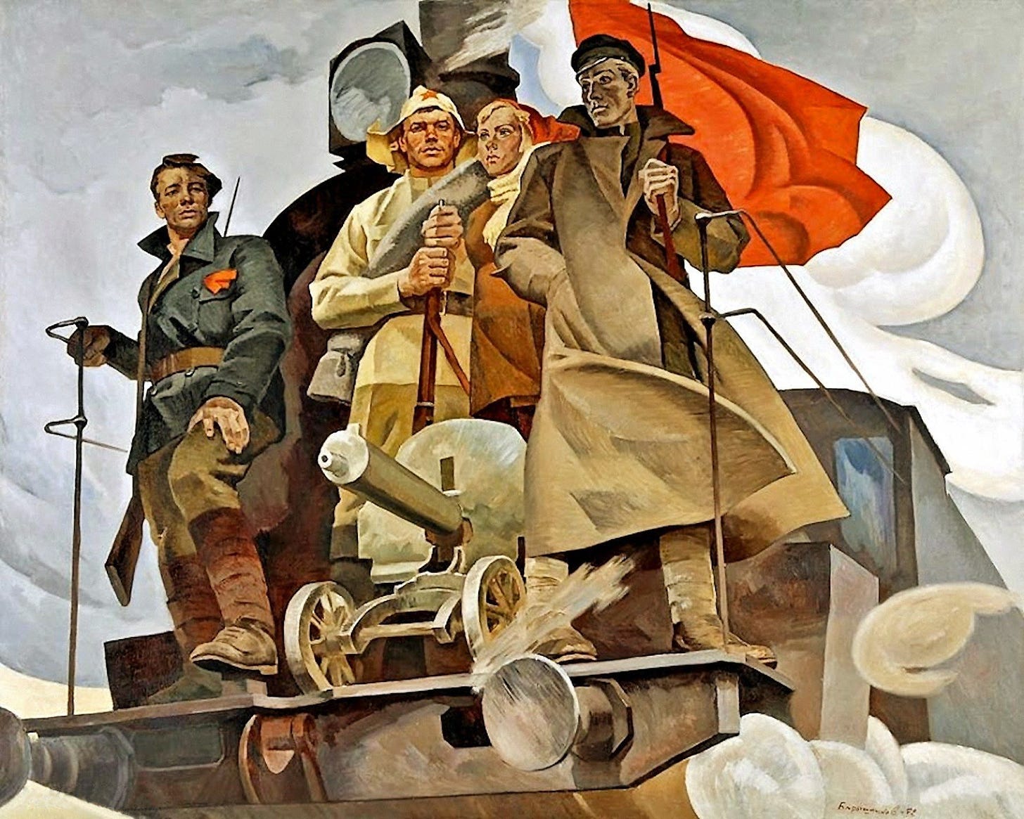 Soviet troops on a train, Russian Civil War | Social realism art ...