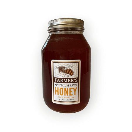 Farmer&#39;s Premium Raw Honey - Quart Glass Jar (3 LBS)