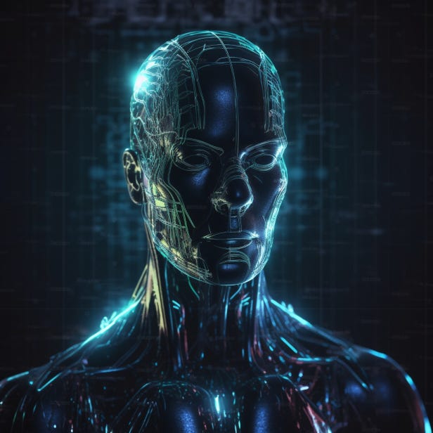 A rendering of what a digital AI man would look like