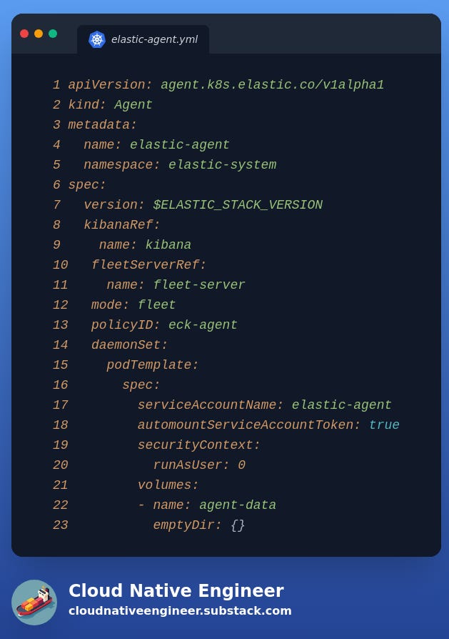 Elastic agent manifest