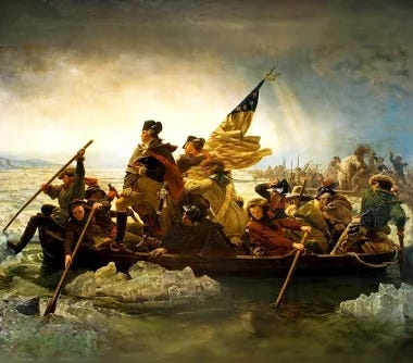 George Washington Crossing Delaware River 1851 Emanuel Leutze Oil Painting Cool Wall Art Print Poster 36x24