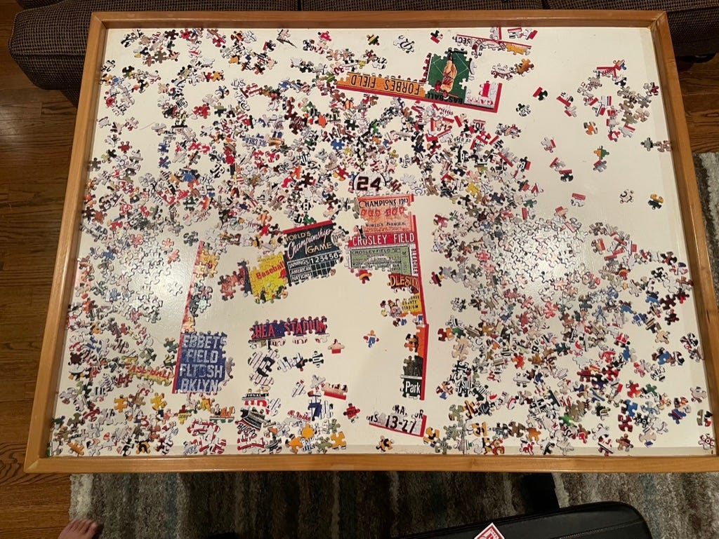 Partially assembled puzzle