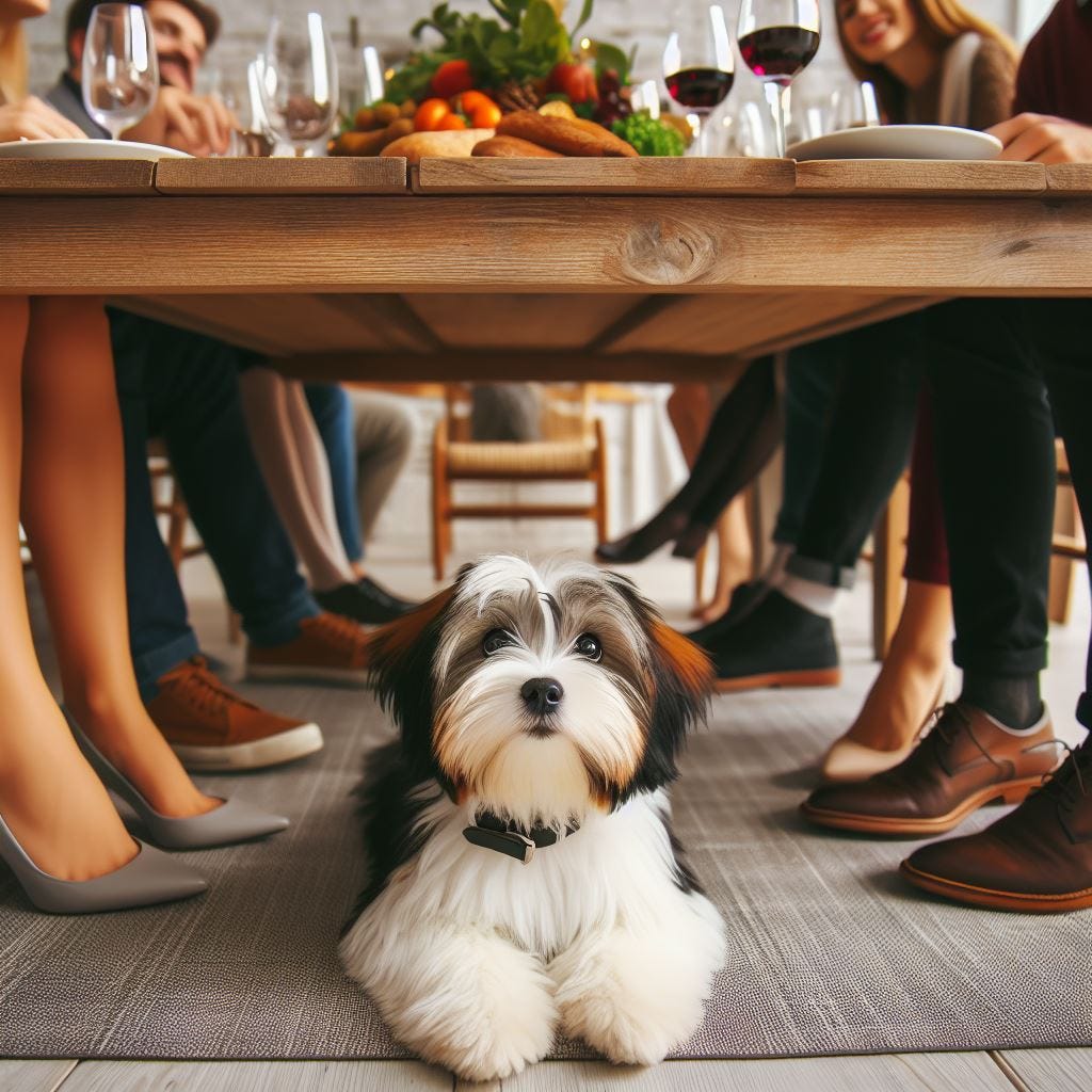 dinner party with the dog