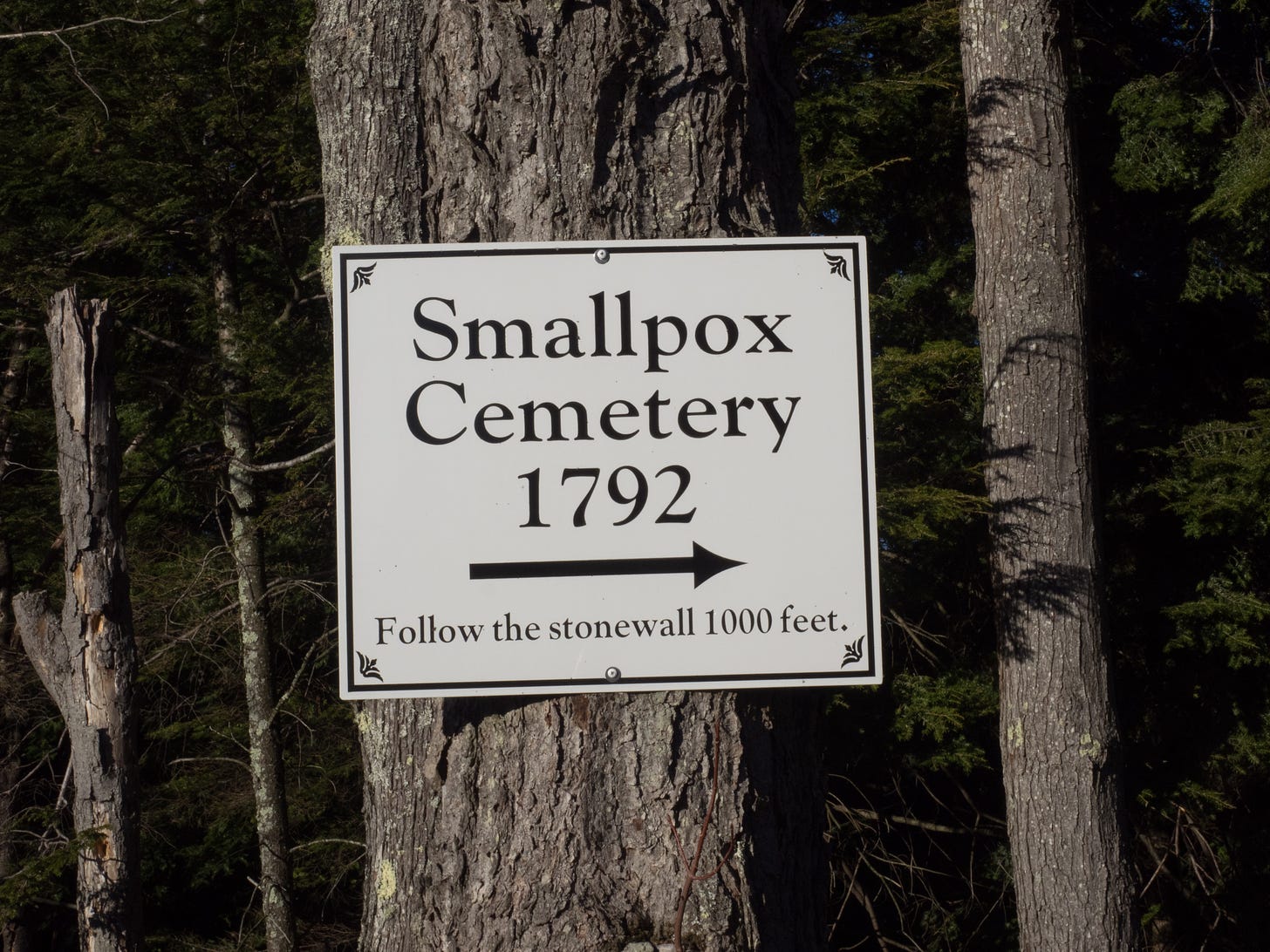 Smallpox cemetery sign