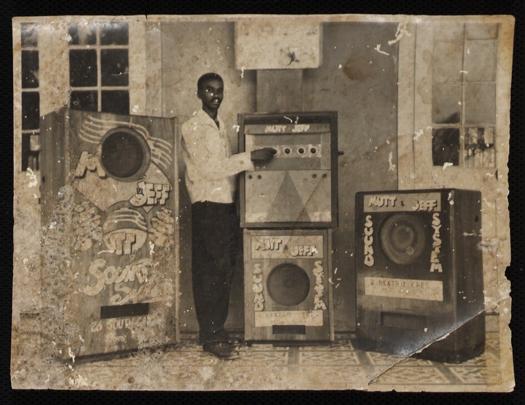 peninsularian:
“Sister Mary Ignatius Davies’ Mutt and Jeff sound system, as used for educational purposes at Alpha Boys School. Kingston, Jamaica / photographer unknown
”