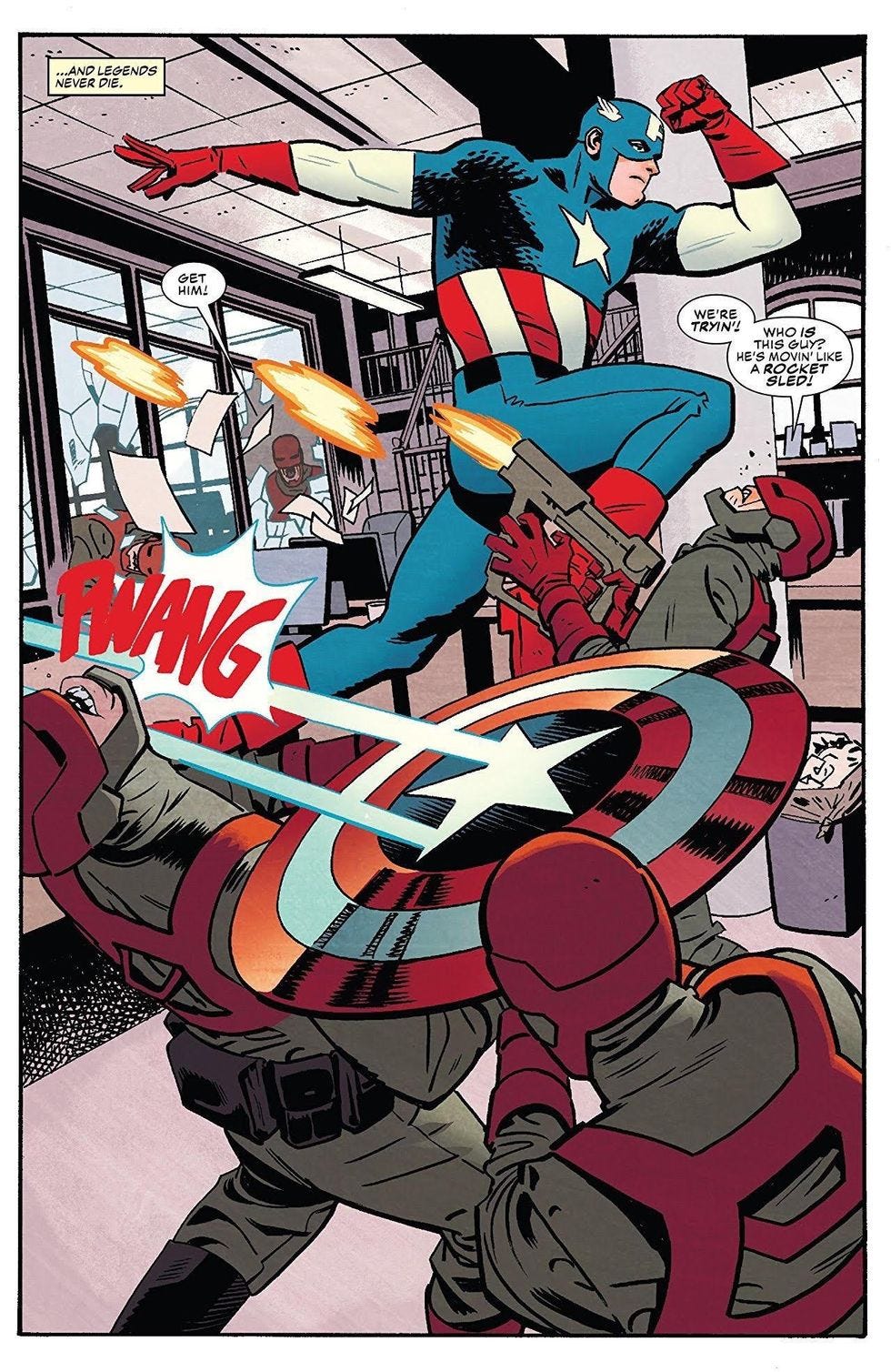 Captain America punching nazis