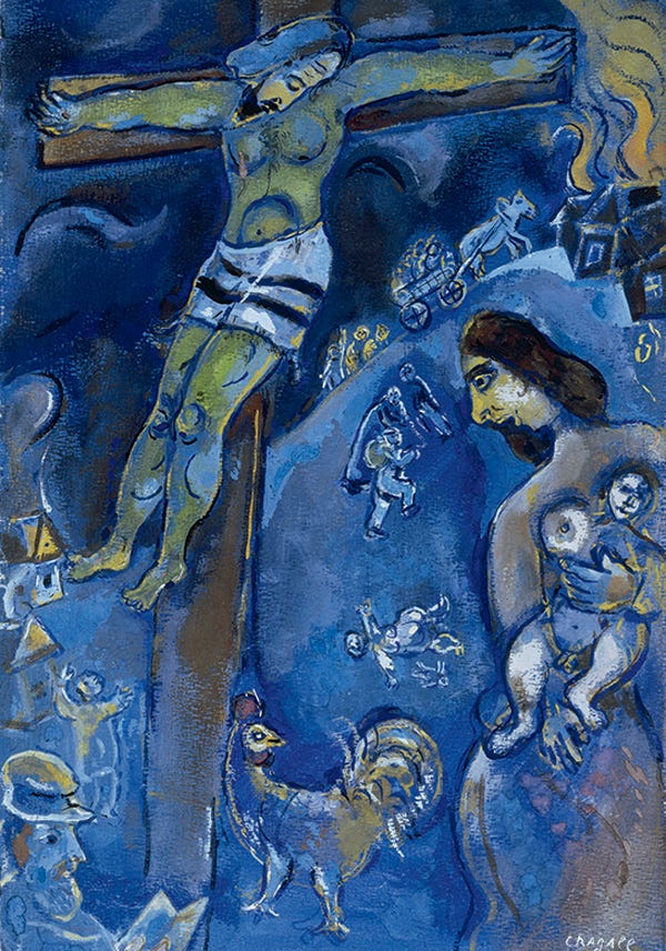 Marc Chagall, Persecution, 1941, pastel, gouache and watercolor on paper. COURTESY COLLECTION HERTA AND PAUL AMIR, BEVERLY HILLS, CALIFORNIA. ©2013 ARTISTS RIGHTS SOCIETY (ARS), NEW YORK / ADAGP, PARIS.