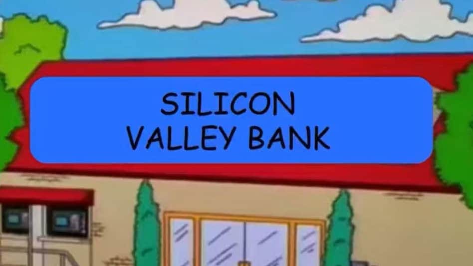 A screenshot of the altered Silicon Valley Bank on The Simpsons