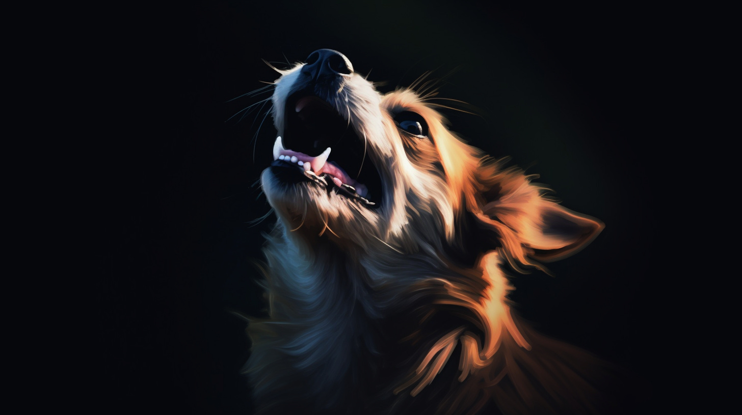 AI generated illustraiton of a dog barking, created by John Wayne Hill with Midjourney