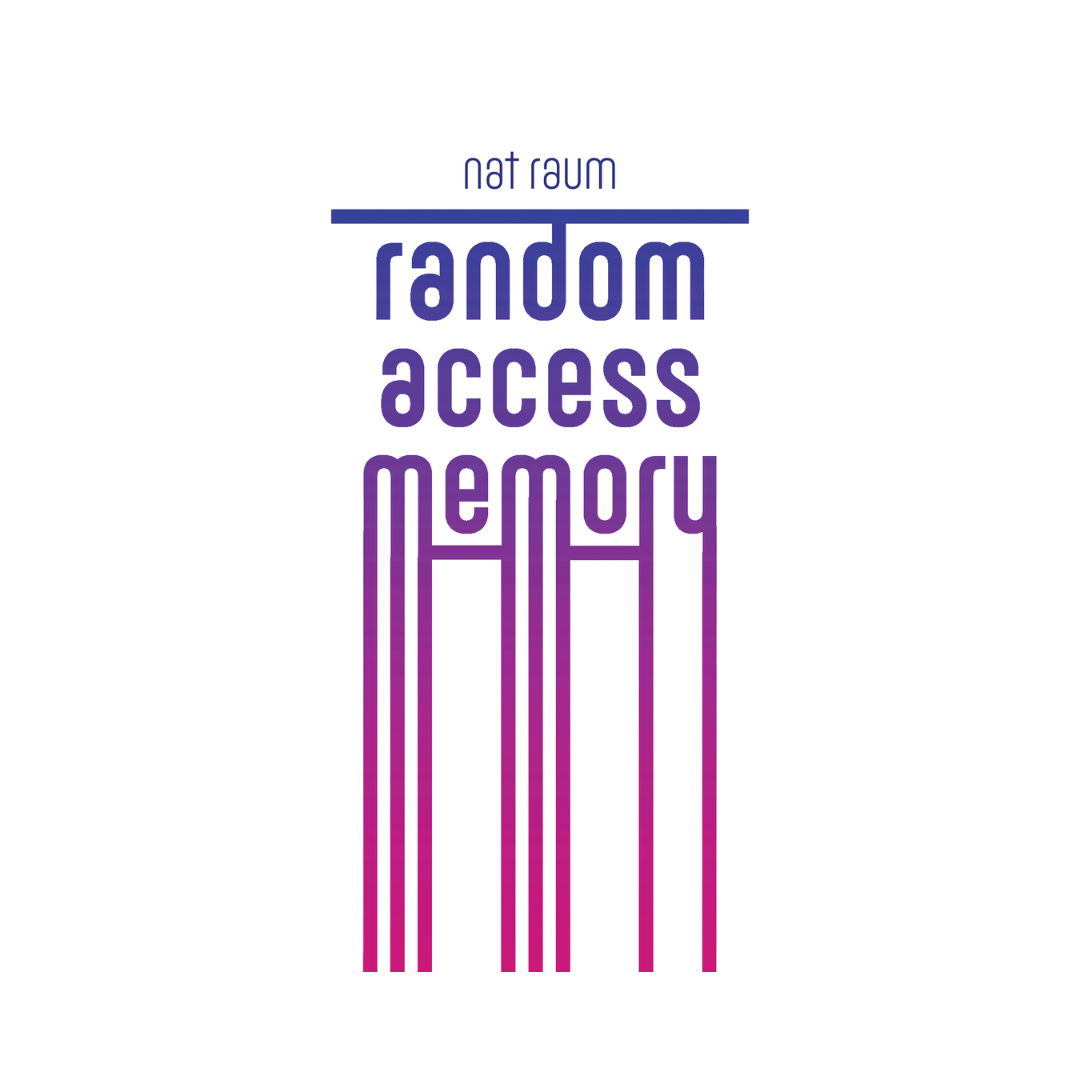 the cover of random access memory, which is white with a bisexual gradient of sans-serif text with the title and author's name