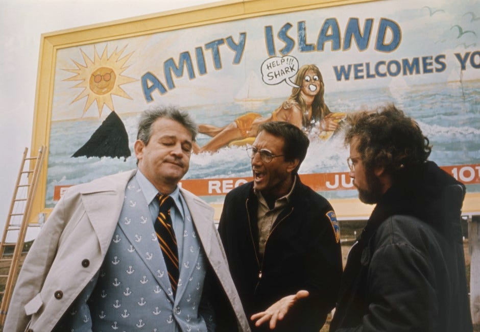 Mayor Vaughn, Brody, and Hooper in Jaws. 