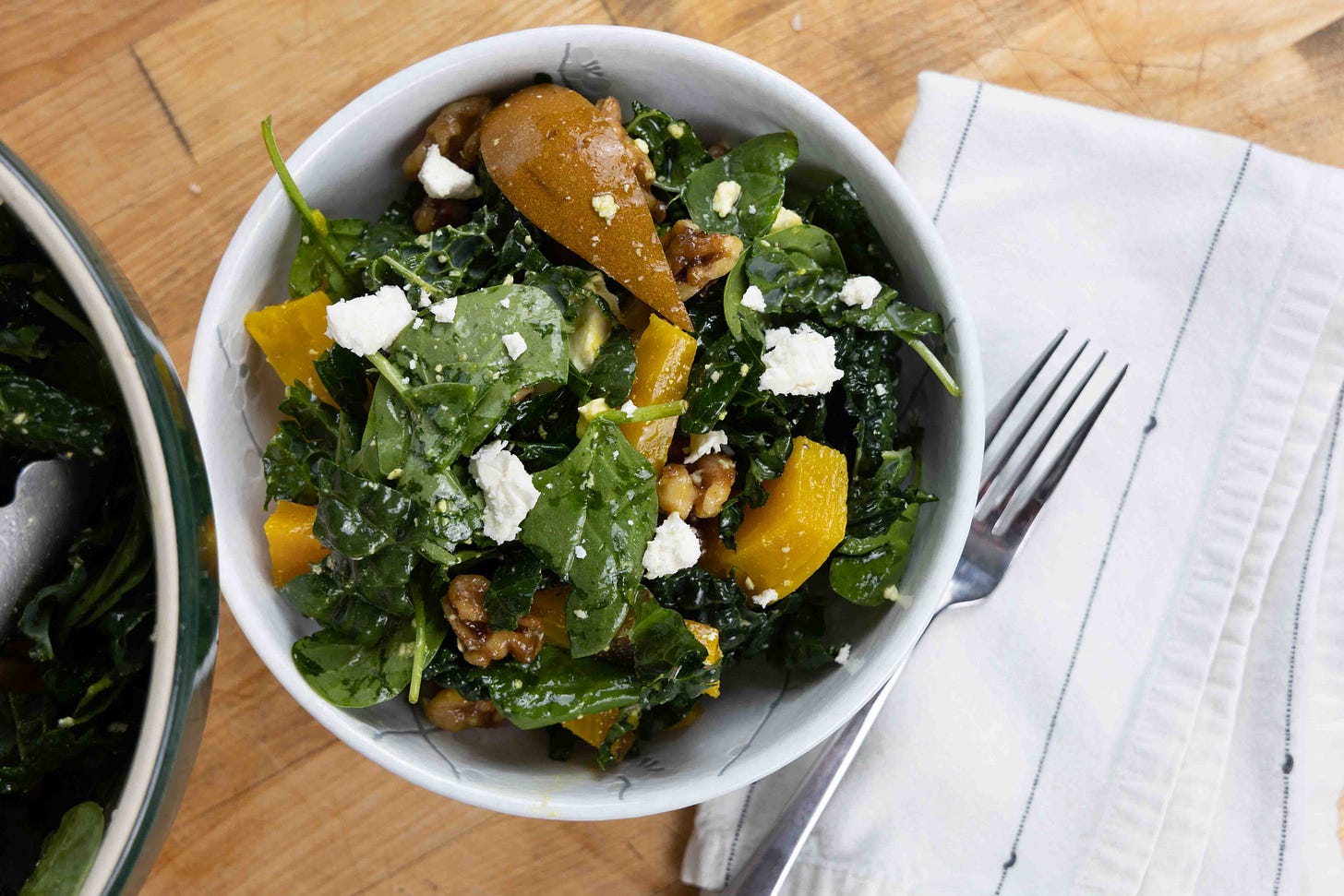 beet salad with kale and feta cheese