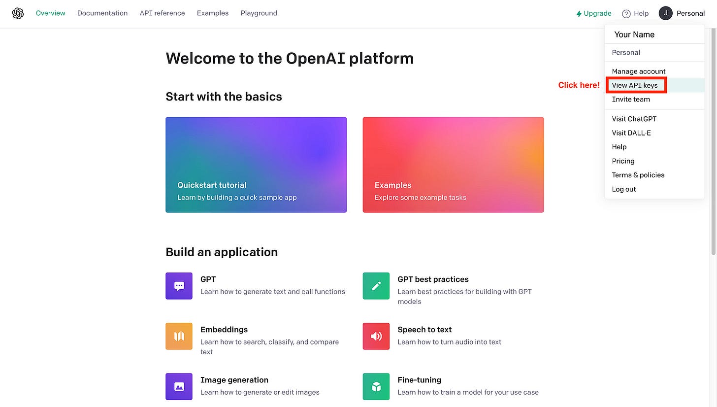 OpenAI API website (Image by authors)