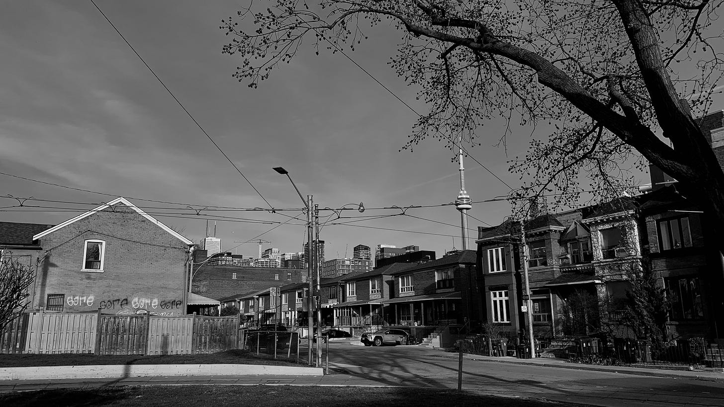 toronto street photography view of the cn tower toronto downtown