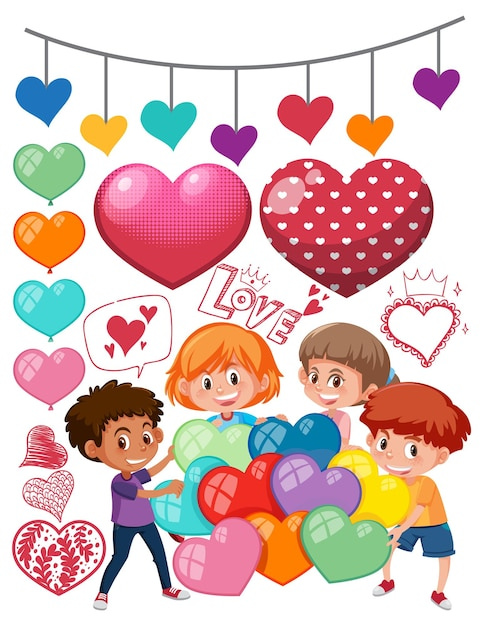 Vector valentine theme with many hearts