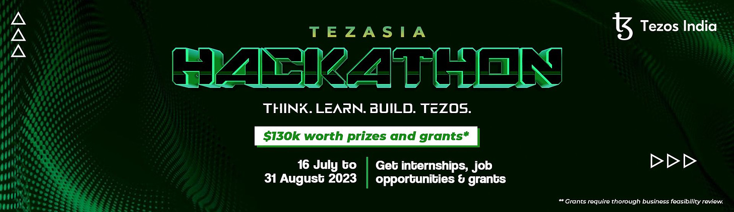 Participate in the TezAsia Hackathon 3.0 before 31 Jul 23, 11:59 PM IST