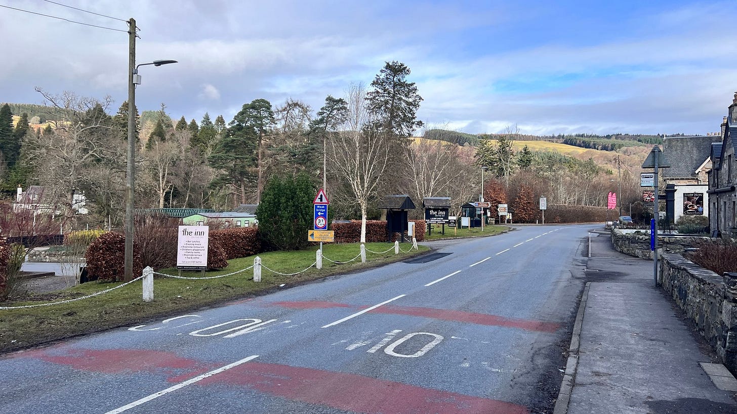 Grandtully on the Rob Roy Way is not a big place but it’s busy with people looking for an adventure on the rapids of the River Tay