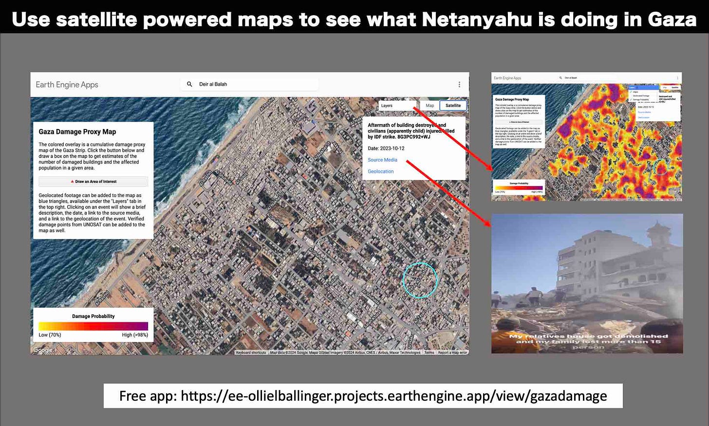 Use satellite powered maps to see what Netanyahu is doing in Gaza