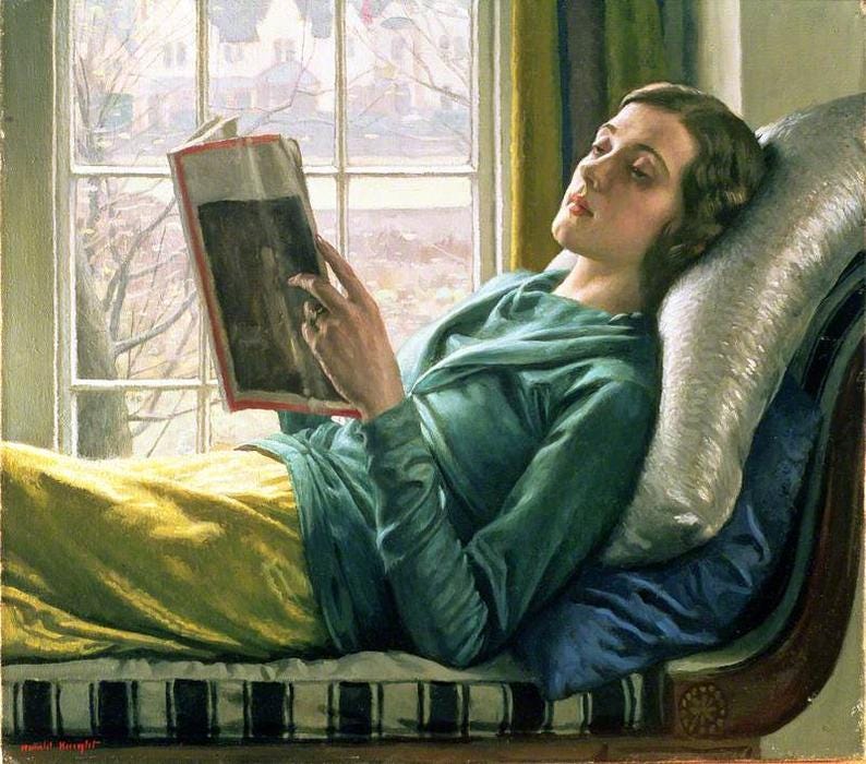Girl Reading by Harold Knight | Artwork Replica | AllPaintingsStore.com