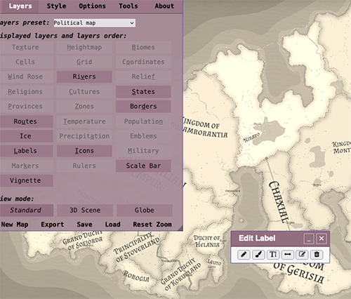 Generated Map by Azgaar