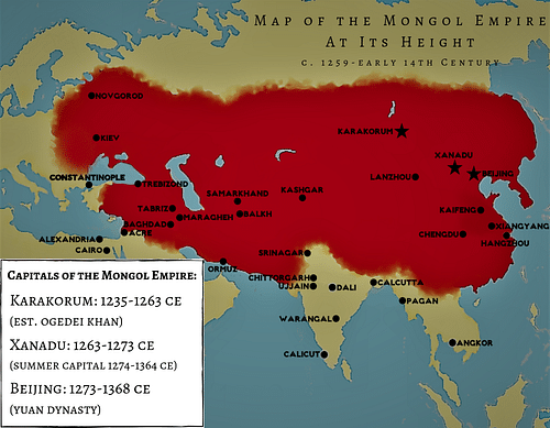 Map of the Mongol Empire