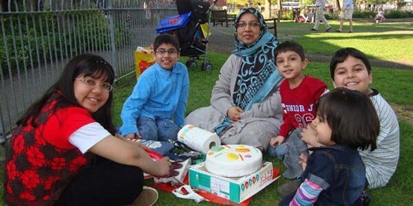 Dr Sabah Usmani and their children daughters Hira, 12 and Maheen, 3 and their sons Sohaib, 11 Muneeb, 9 and Rayyan, 6.