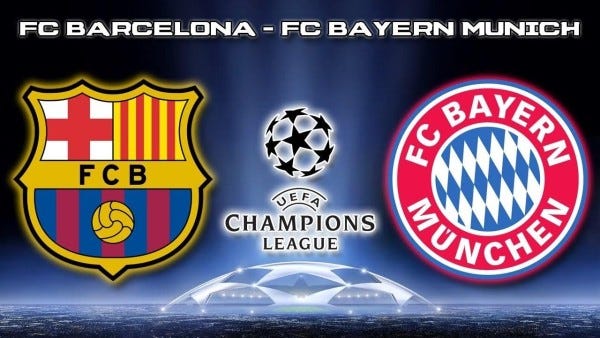 bayern munich with barcelona championsleague semi finals 2015