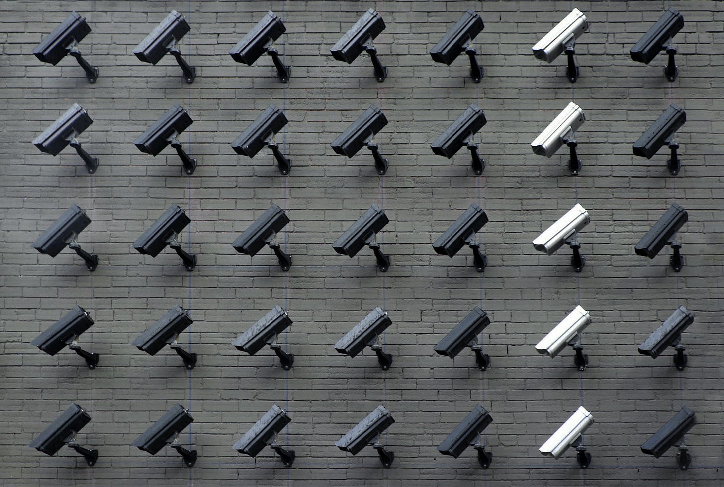 An image of multiple CCTV cameras on a wall signifying surveilance An image of multiple CCTV cameras on a wall signifying surveilance