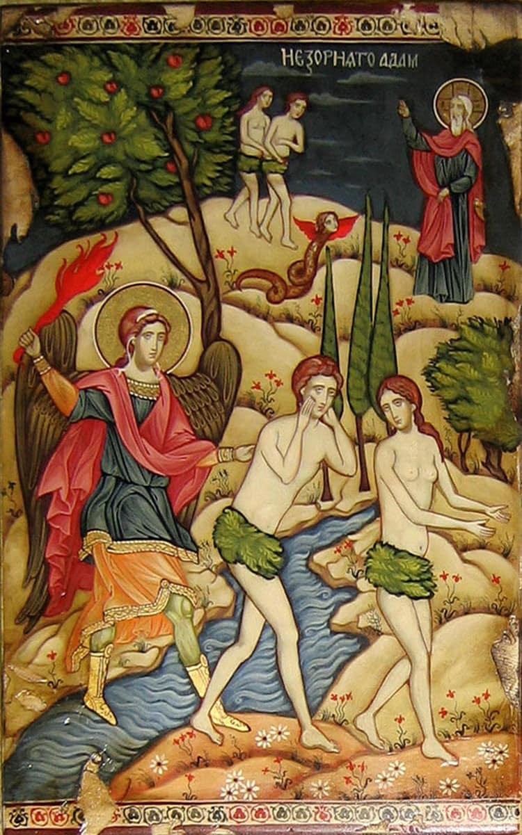 Expulsion of Adam and Eve From the Garden Hand Painted - Etsy
