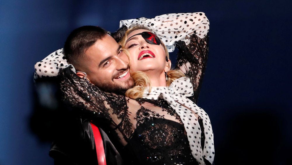 madonna gets close with maluma show at billboard awards 2019