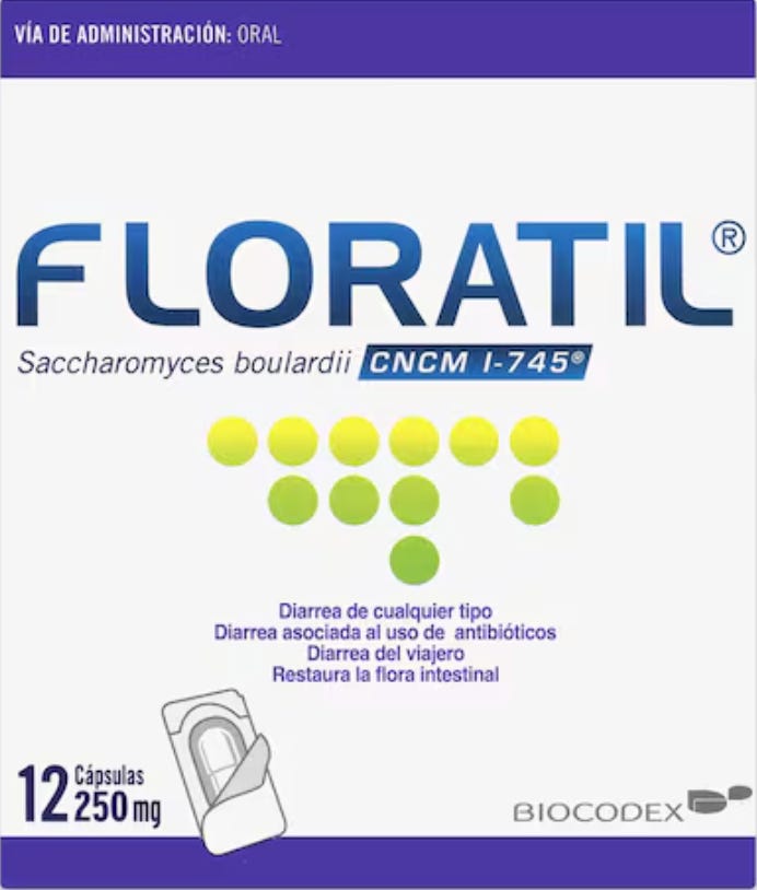 Box cover of Floratil anti-diarrheal pills