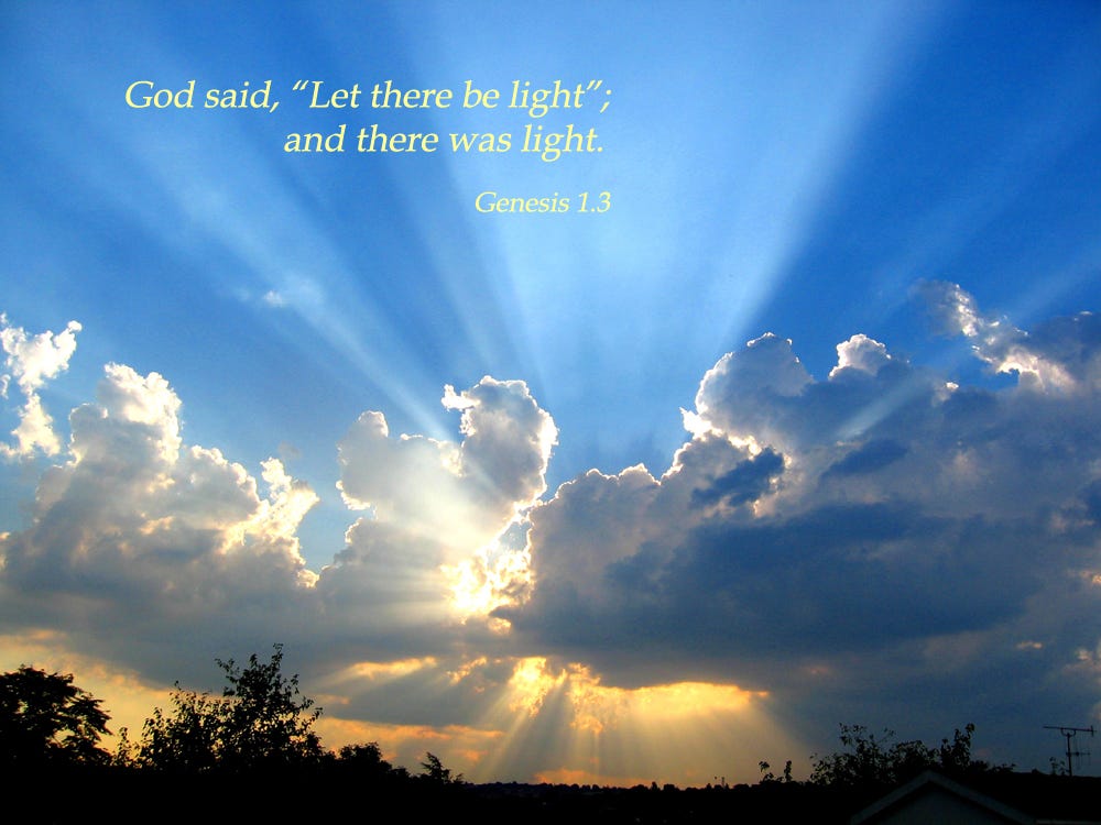 Genesis1.3 Poster - "God said, “Let there be light”; and there was light."