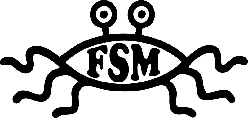 Flying Spaghetti Monster - 5" Vinyl Decal - Pastafarianism - Black Vinyl  Decal