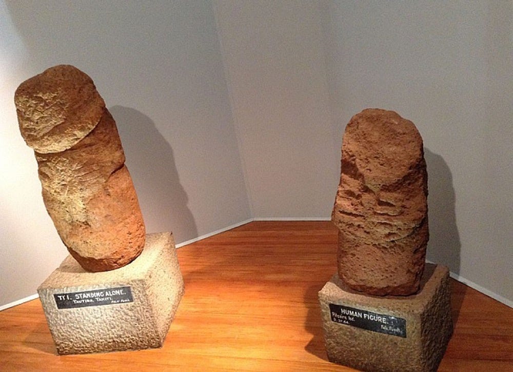 Stone statues from Pitcairn Island