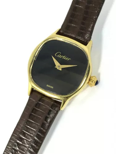 VINTAGE 1977 CARTIER PRE-MUST LADIES CUSHION CASE GOLD PLATED 23mm HAND WIND! - Picture 12 of 16