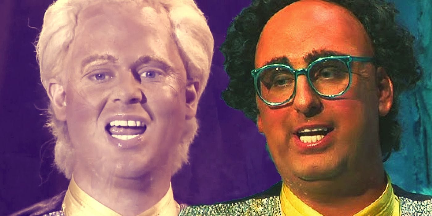 Collage of Tim and Eric singing in the Chrimbus Special.