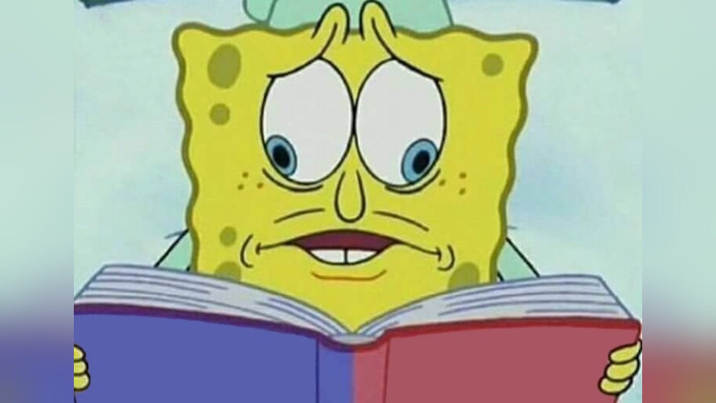 SpongeBob Reading Two Pages at Once | Know Your Meme