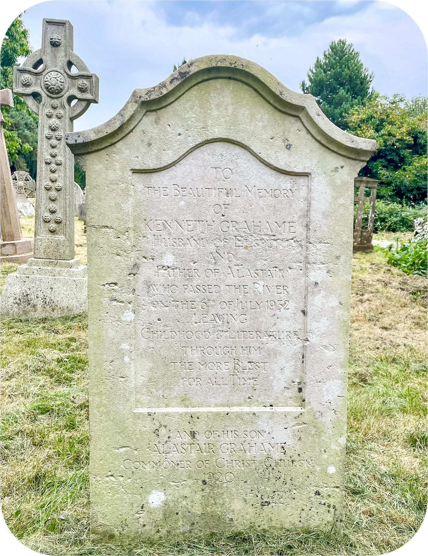 Kenneth Grahame's grave, Oxford, England.