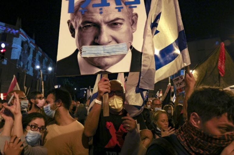 Anti-Netanyahu protesters keep up pressure on Israeli leader
