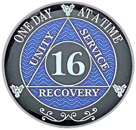 16 Year AA Coin Silver Color Plated Medallion Recovery Chip - Etsy