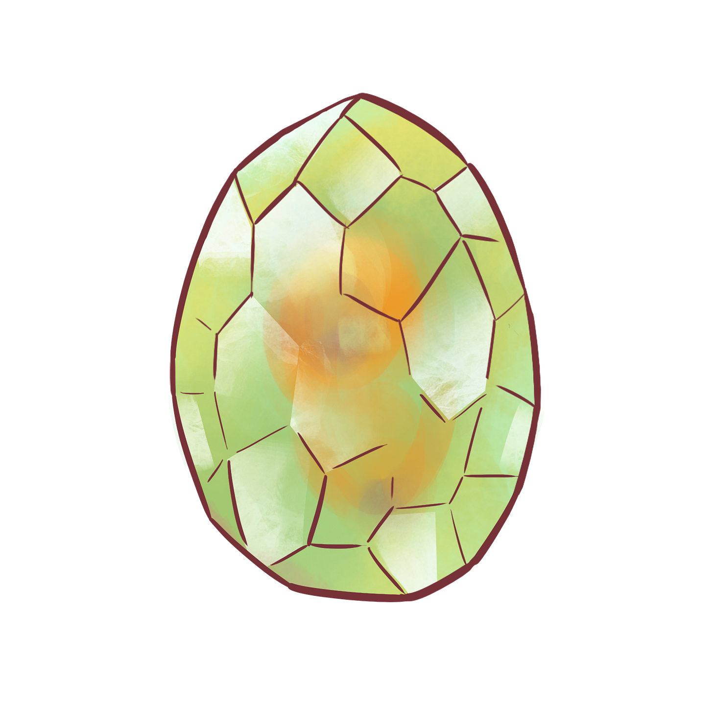 Crystal egg with an embryo inside