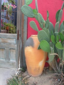 Inviting entrance to restored downtown adobe home. (Photo Credit: Pamela Powers Hannley)