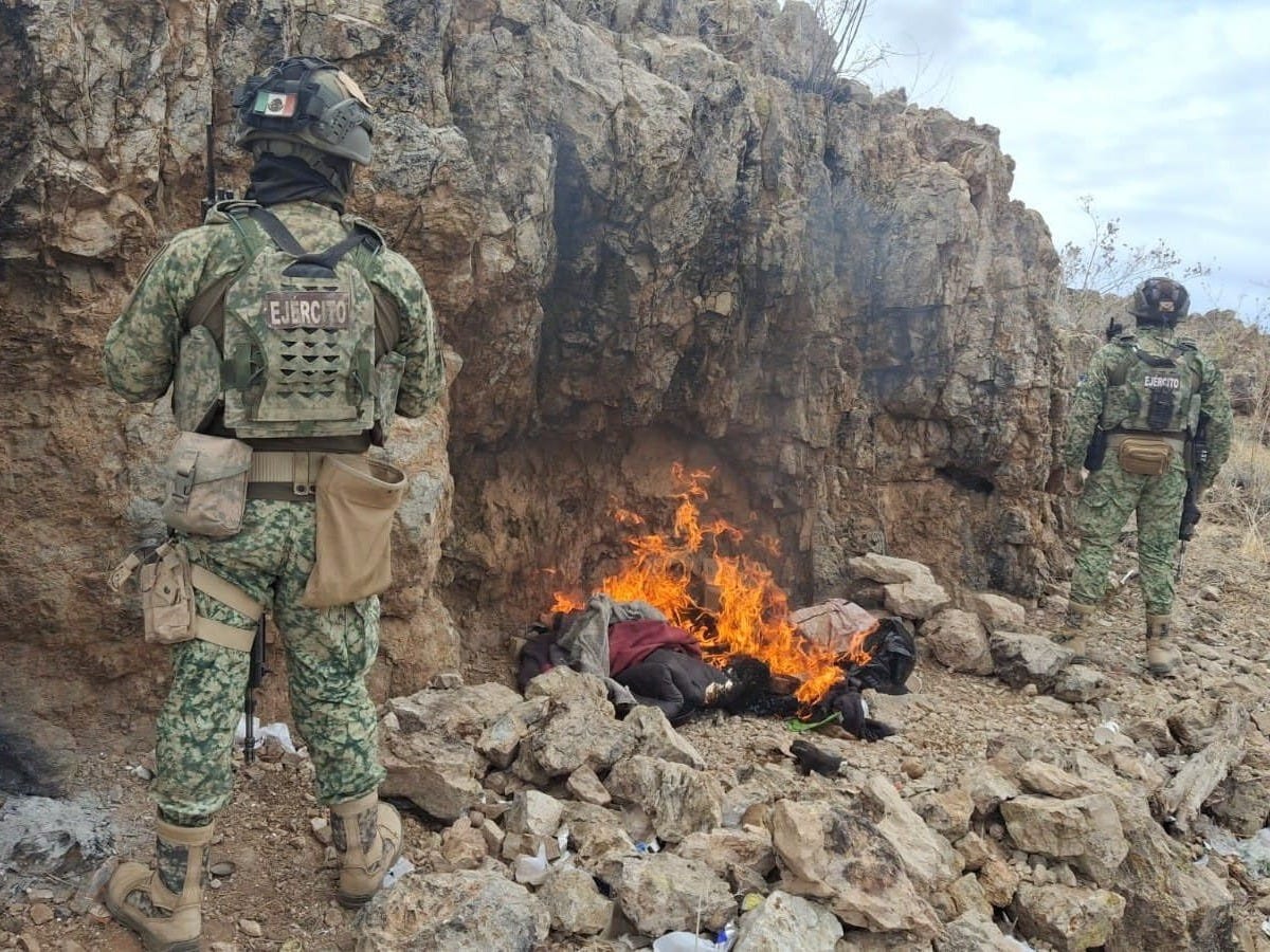 Mexican soldiers destroy a captured Sinaloa Cartel "scout site." Mexican soldiers destroy a captured Sinaloa Cartel "scout site."