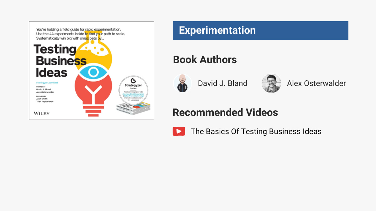 Testing Business Ideas by David Bland and Alex Osterwalder