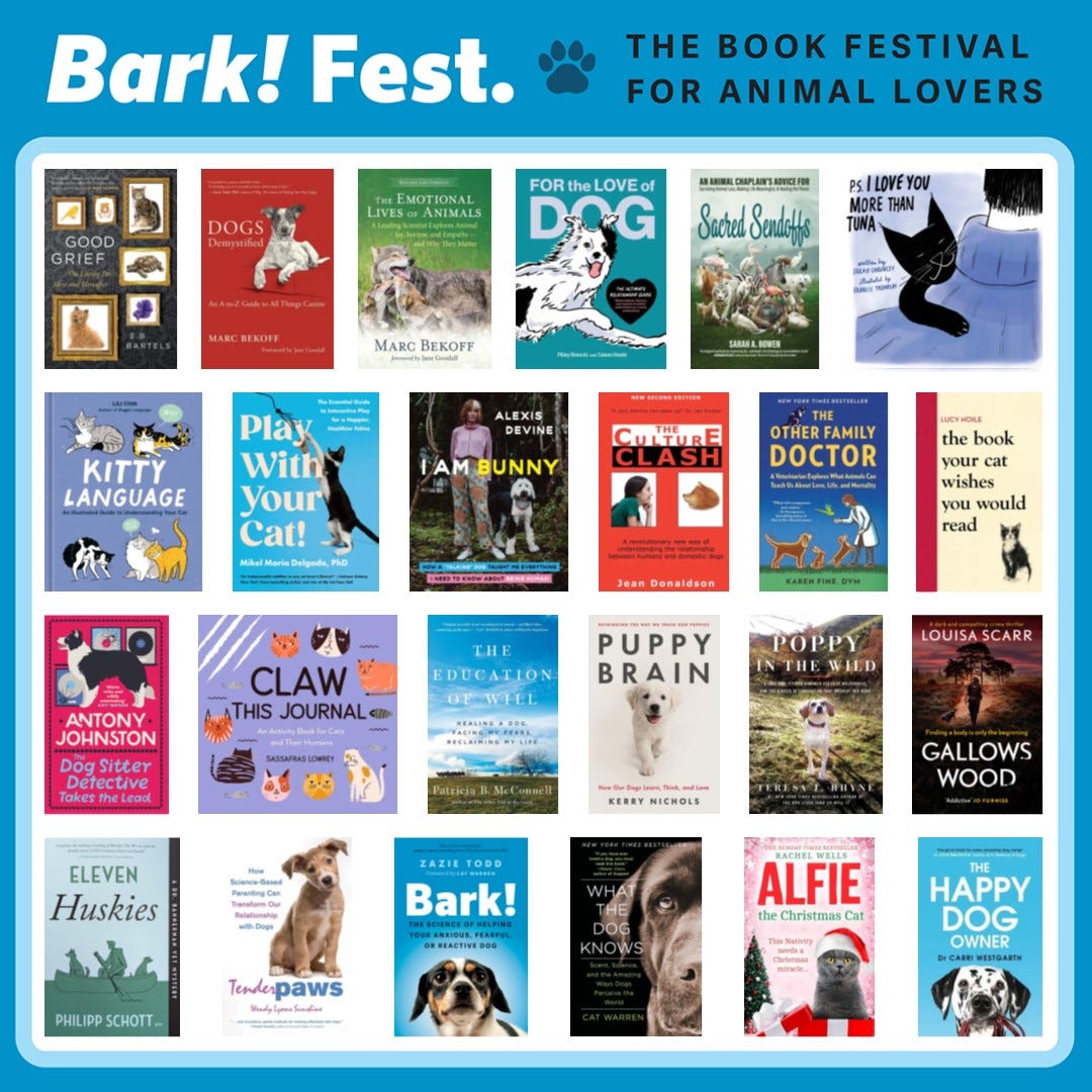 The covers of all of the books featured in Bark! Fest