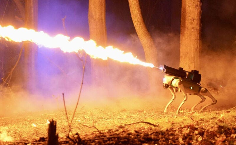 You can now buy a flame-throwing robot dog for under $10,000 | Ars Technica